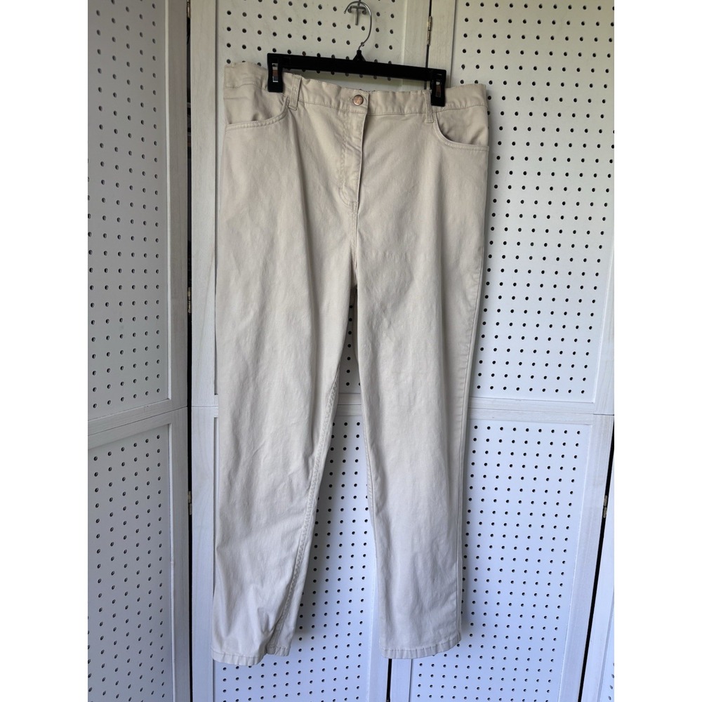 Blair Women's 18 Beige Khaki Chino Pants Cotton Spandex